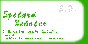szilard wehofer business card